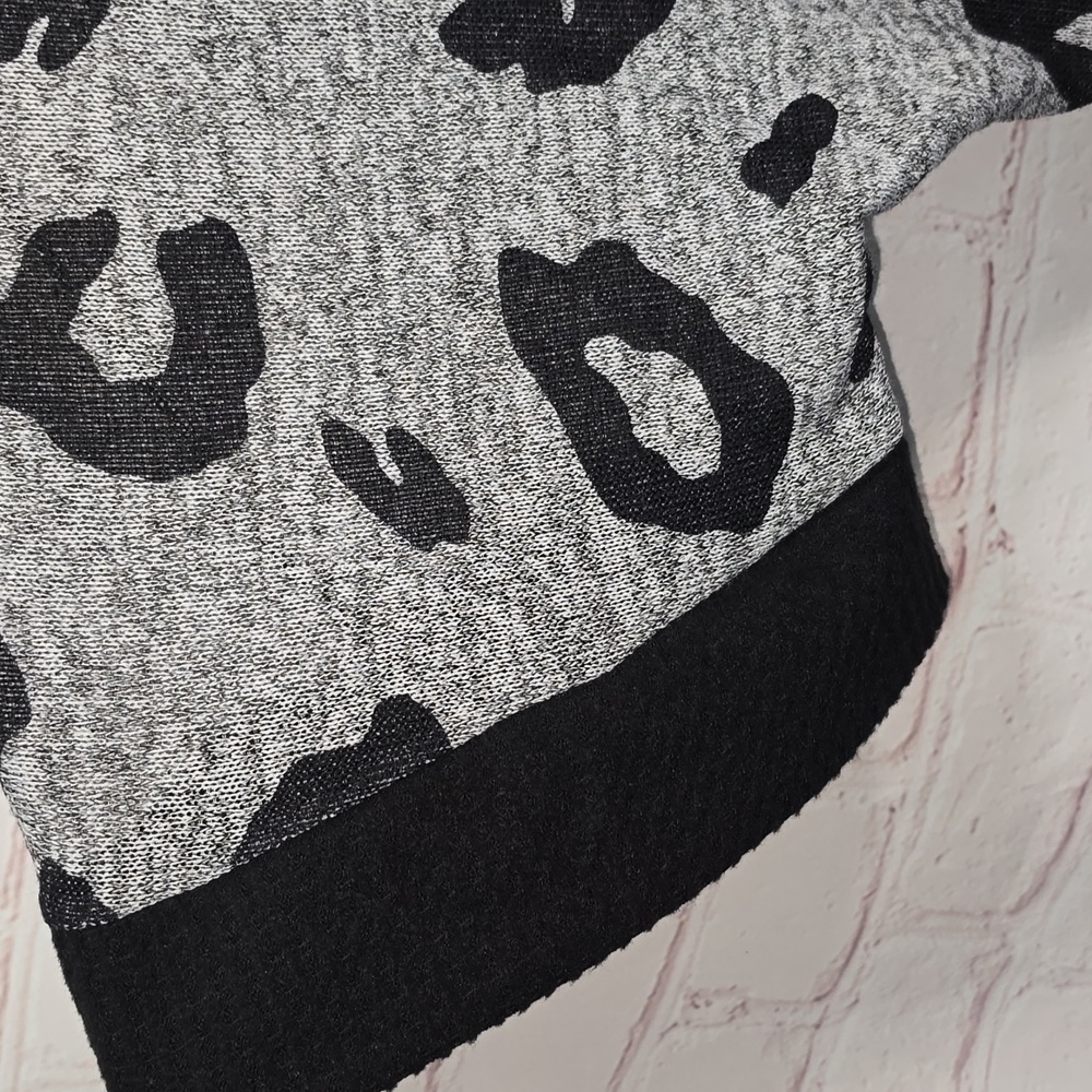 WHITE BIRCH Grey Leopard Print Cardigan Open Front Womens Size XL NWT - Picture 4 of 12